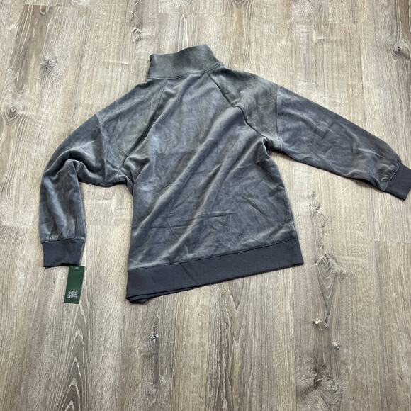 Wild Fable Women's Gray Velour Quarter Zip Tunic Sweatshirt - Size Medium - NWT - Picture 6 of 6